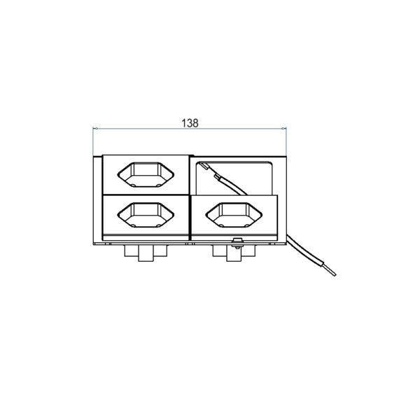 Produktbild UBD 160 166  -  Steckdoseneinsatz für 4 FLF inkl. 2x T13, weiss